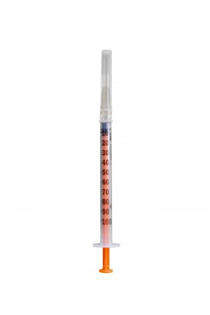 Siringa con ago per insulina 1ml Conf.100pz